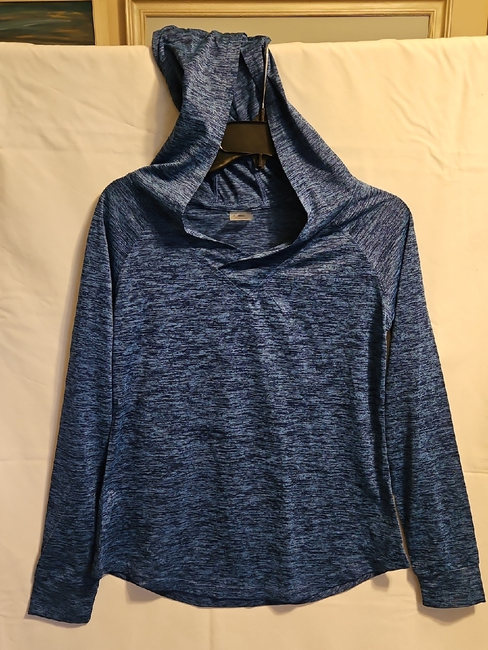 Women's Hooded Long-Sleeve Performance Pullover — Blue